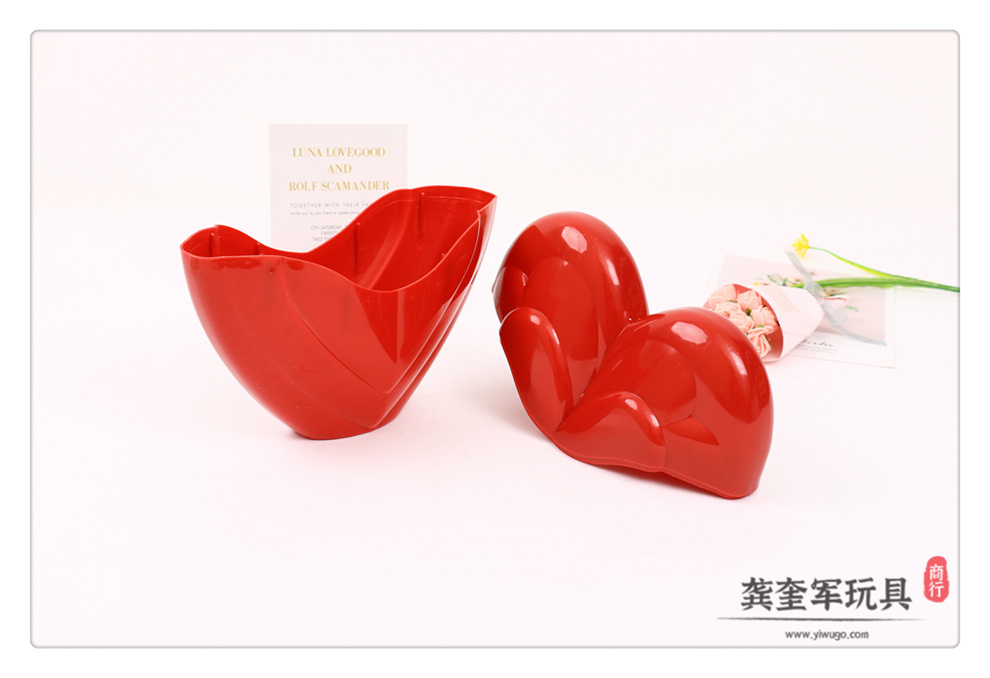 龚奎军玩具商行荣誉出品 红色款爱心桃形状可拆卸设计收纳储物盒详情8