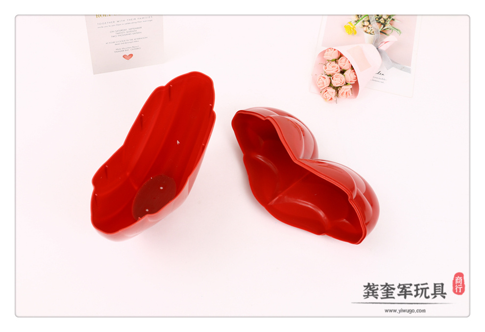 龚奎军玩具商行荣誉出品 红色款爱心桃形状可拆卸设计收纳储物盒详情7