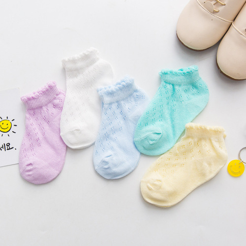 Children‘s Summer Mesh Thin Baby Socks 0-3 Years Old Short Male and Female Baby 0-1 Years Old Crystal Ship Socks Wholesale