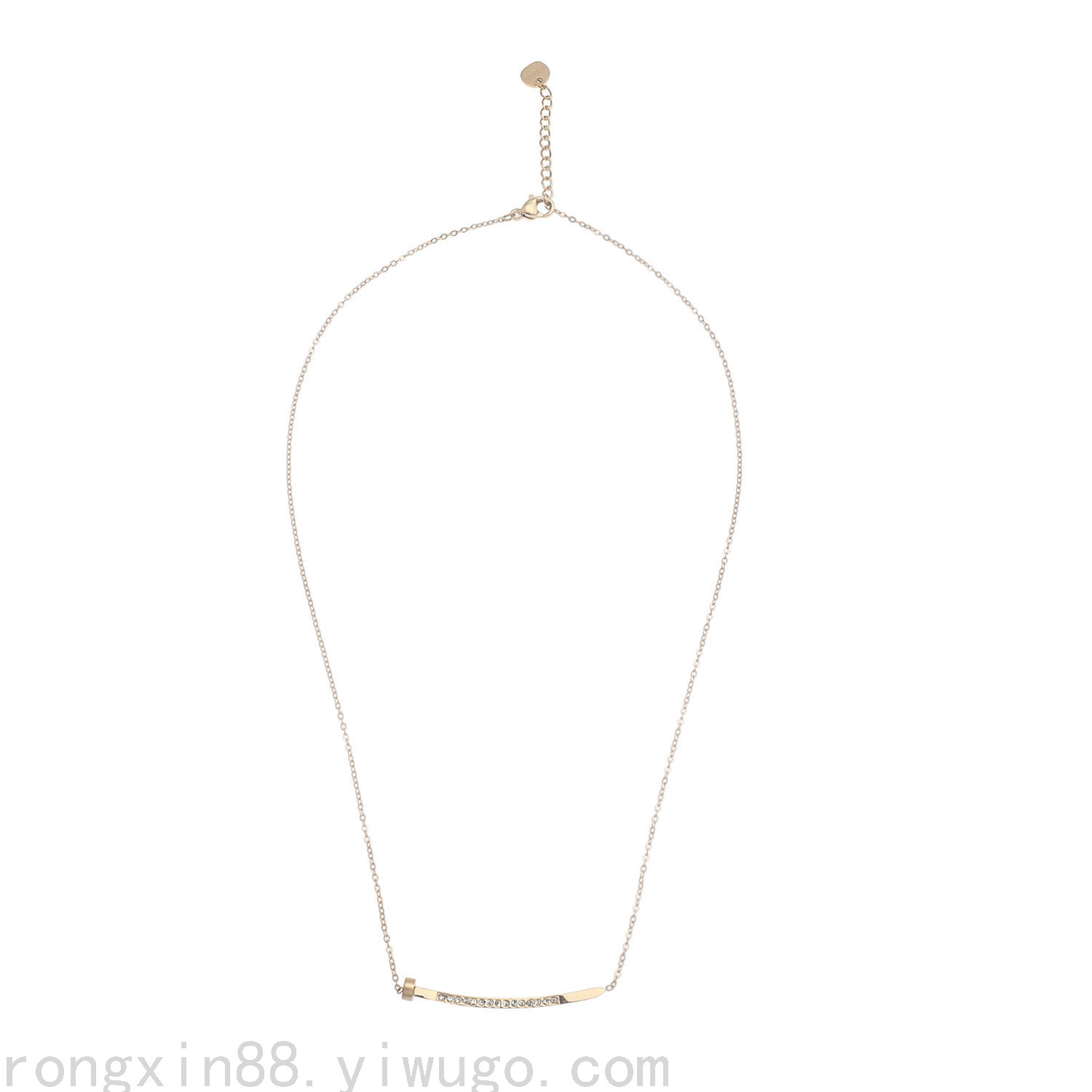 简约气质笑脸项链时尚百搭锁骨链微笑镶钻吊坠大方女神项链女