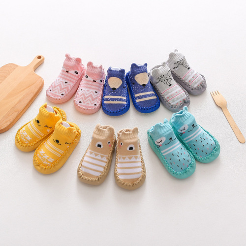 21 Children‘s New Cartoon Baby Leather Sole Socks Baby Toddler Room Socks Fox Non-Slip Soft Bottom Ankle Sock
