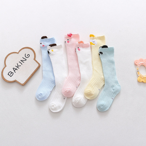 children‘s cotton summer mesh socks thin cartoon baby anti-mosquito mesh socks infant breathable stockings wholesale