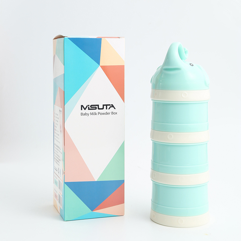 新款彩色奶粉盒 独立分层奶粉格 外层便捷携带奶粉盒详情1