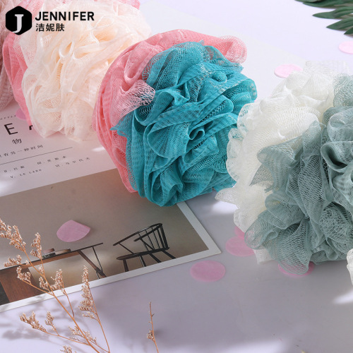 Factory Wholesale New Fresh Two-Color Bath Ball Color Matching Anti-Scattering Bath Ball Color Bath Flower