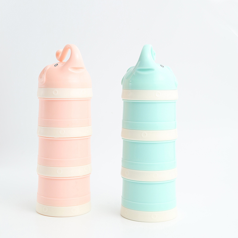 新款彩色奶粉盒 独立分层奶粉格 外层便捷携带奶粉盒详情2