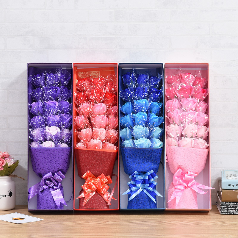 创意玫瑰香皂花生日母亲节情人节七夕礼物礼品来样定制