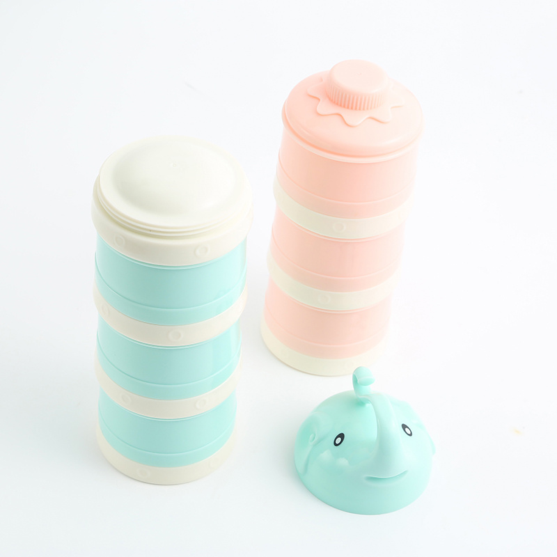 新款彩色奶粉盒 独立分层奶粉格 外层便捷携带奶粉盒详情3