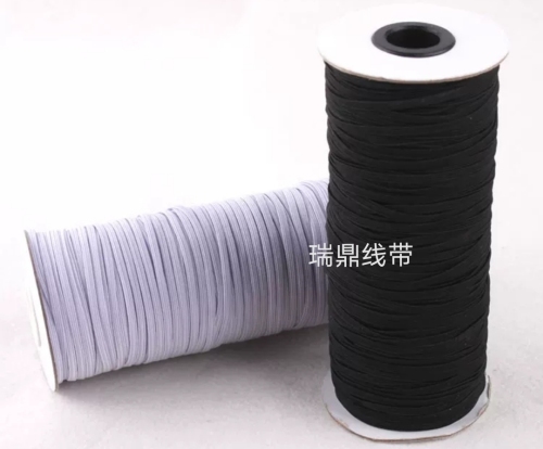 0.3cm Single-Layer Imported Black and White Tube Elastic Band Horse Belt Elastic Rope