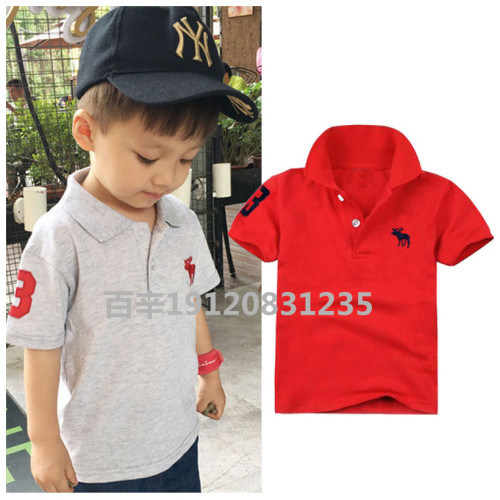 polo shirt children and teens short sleeve boys 2024 summer children‘s solid color trendy lapel casual short-sleeved top