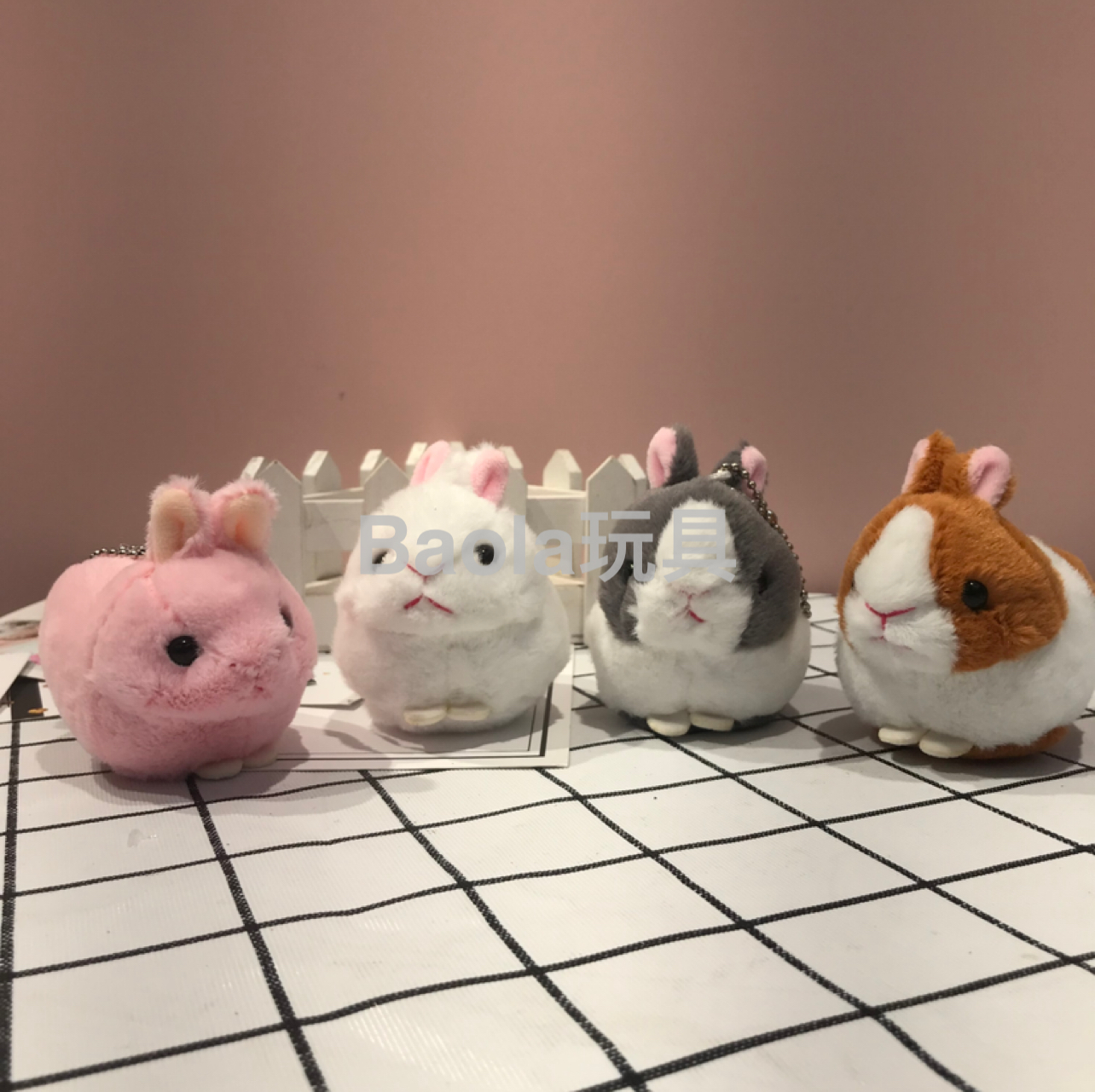 天竺鼠毛绒玩具毛绒挂件钥匙扣可爱老鼠长毛宠物鼠