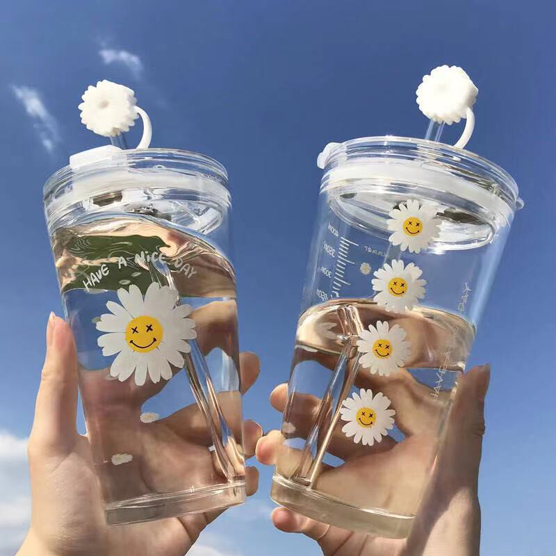 玻璃杯网红同款水杯吸管杯