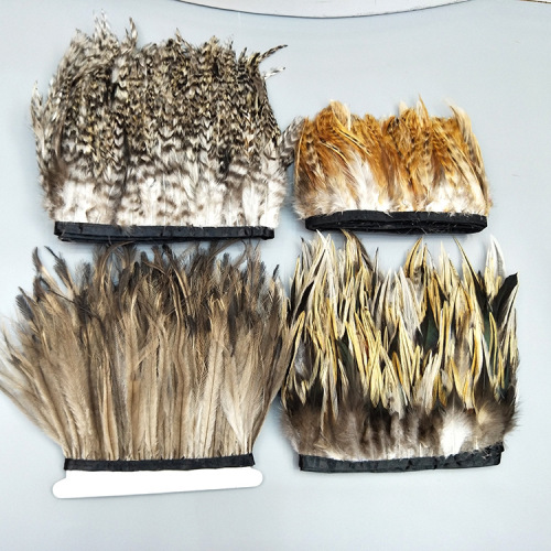 manufacturers supply high quality wild bird feather cloth with clothing accessories jewelry materials diy handmade wild chicken feather cloth edge