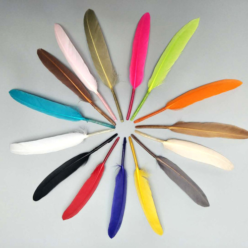manufacturers wholesale goose feather small straight knife color feather diy kindergarten handmade material earrings jewelry goose feather
