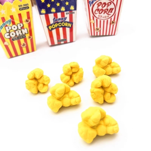 creative popcorn modeling eraser three-dimensional food shape eraser kindergarten primary school stationery gift prize