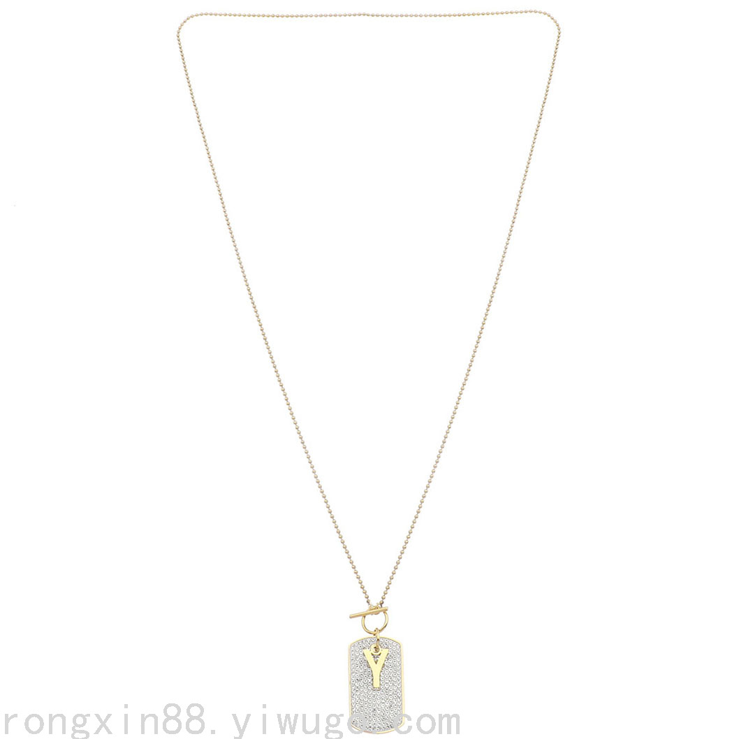 外贸项链亚马逊速卖通爆款嘻哈Y项链欧美时尚吊坠