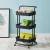 Three-tier trolley kitchen Storage Rack Bedroom Baby Storage Rack Movable with Wheels Trolley
