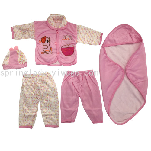 pring Lady Newborn Baby Clothes 5-Piece Baby Clothes Baby Clothes Set Wholesale 