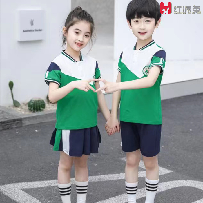 夏季幼儿园园服短袖新款学院风定制小学生校服儿童套装演出服