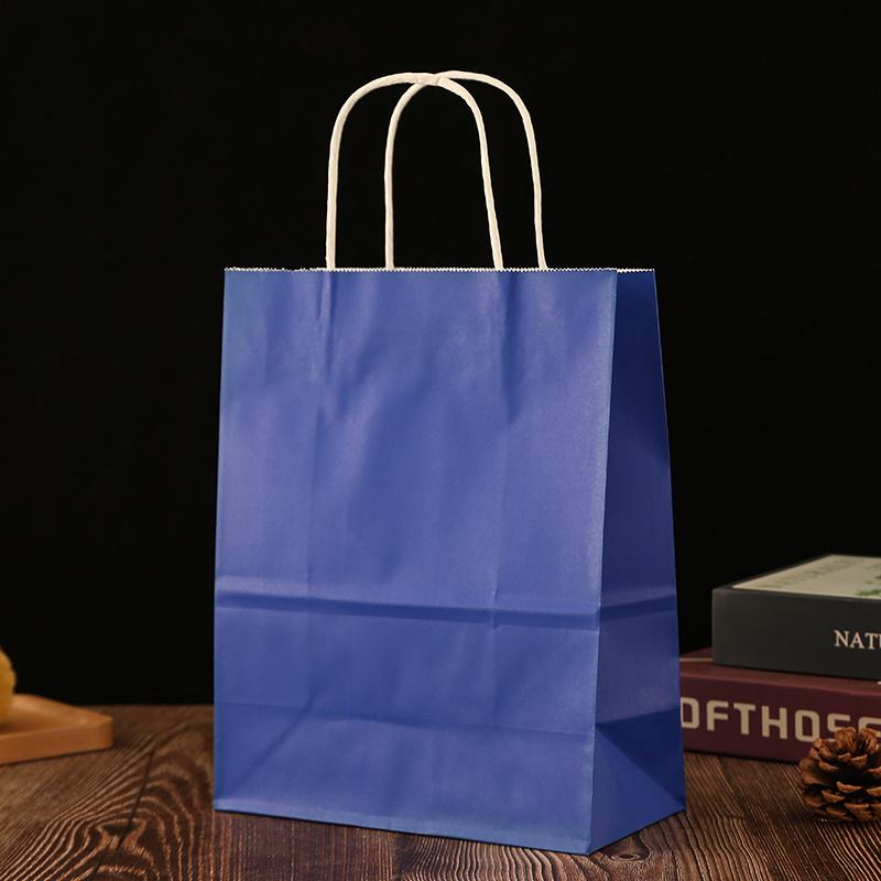 现货牛皮纸手提纸袋新年礼品袋广告包装袋环保购物彩色手提袋定制详情6