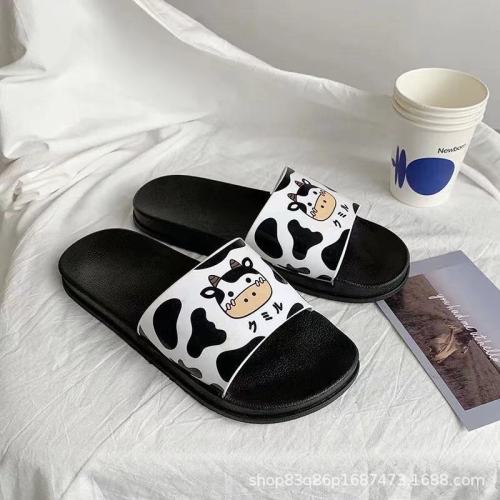 cow slippers for women indoor home cute cartoon outdoor home bath soft bottom sandals for women