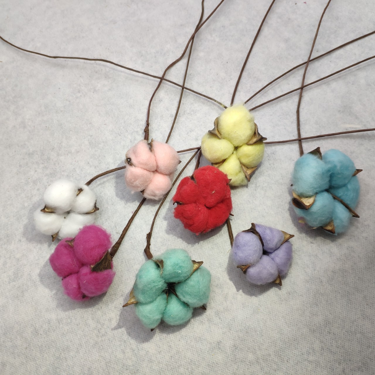 棉花头不带杆乡村风格家居摆设会展艺术插花手工diy设计装饰百搭