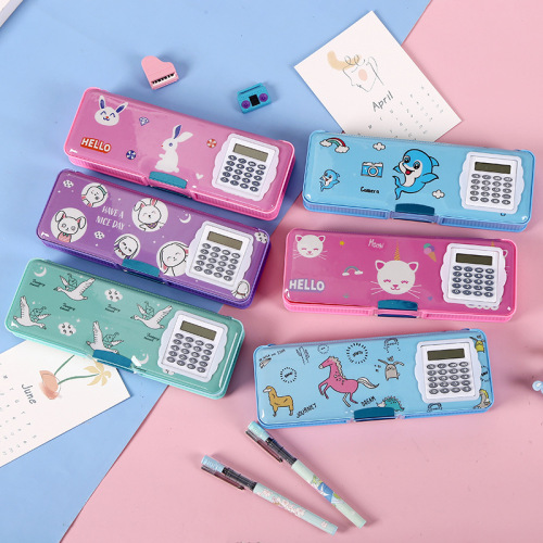 cartoon pencil case with computer children‘s multifunctional pencil case waterproof drop-resistant creative stationery box