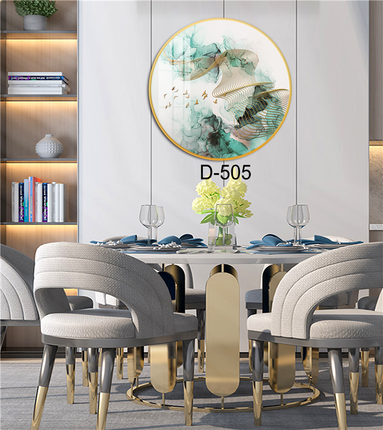 中式高档圆形玄关装饰画家庭客厅玄关走廊晶瓷工艺挂画装饰画