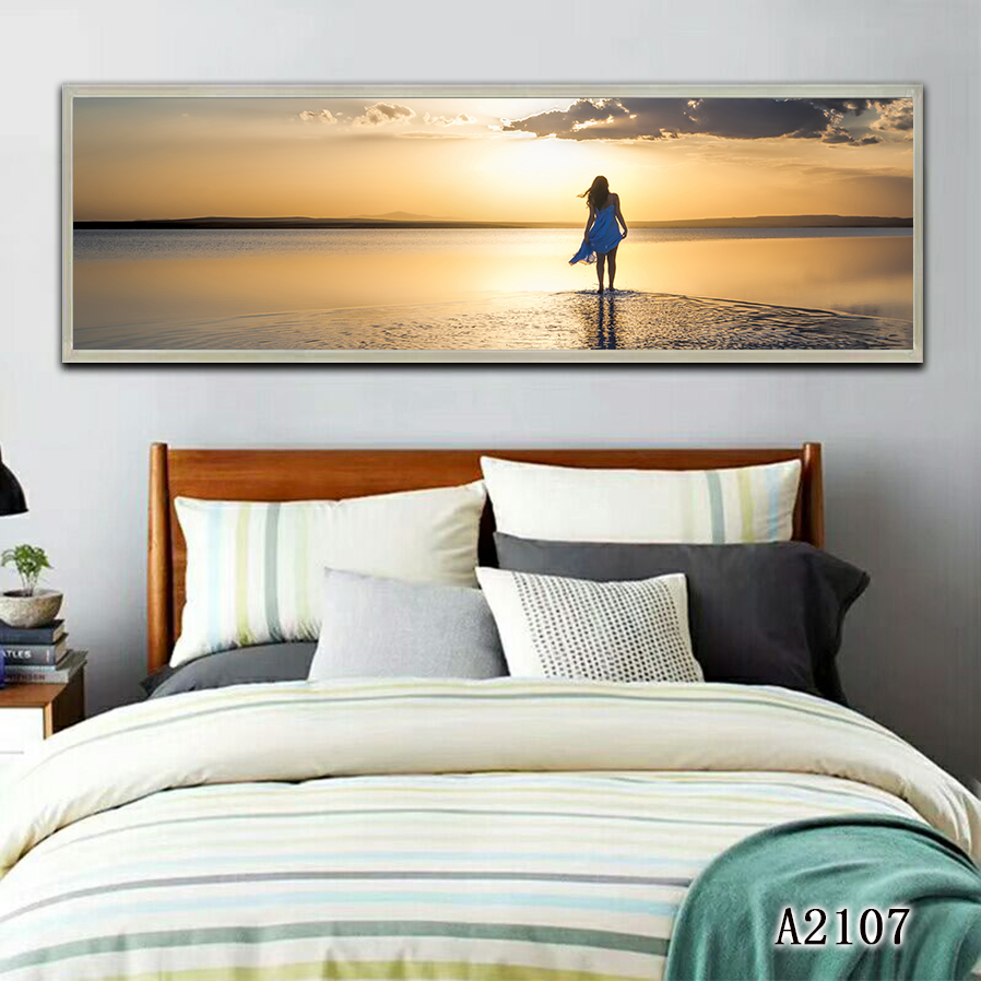 简约现代大海风景居家卧室床头装饰画挂画水晶工艺床头挂画装饰画