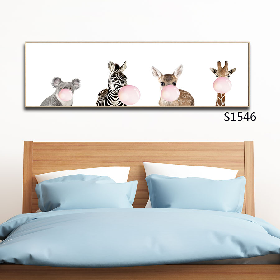 儿童动物可爱卧室床头画，温馨居家卧室墙画装饰画