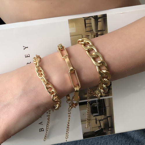 b24 cross-border punk bracelet set european and american exaggerated chain bracelet ins simple alloy trendy bracelet