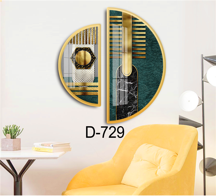 新中式家庭客厅走廊晶瓷装饰画大气轻奢酒店大厅走廊装饰画