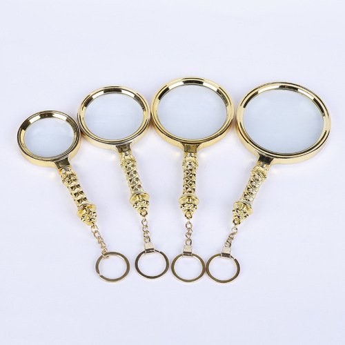 Portable Flower Handle Magnifying Glass Imitation Metal Handle Reading for the Elderly HD High Power 5-10 Times Magnifying Glass Factory Wholesale 