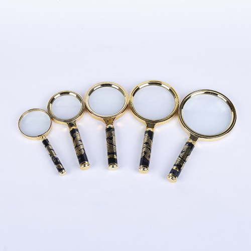 hot selling dragon pattern metal handle magnifying glass hand-held reading magnifying glass for the elderly creative gift yiwu factory wholesale