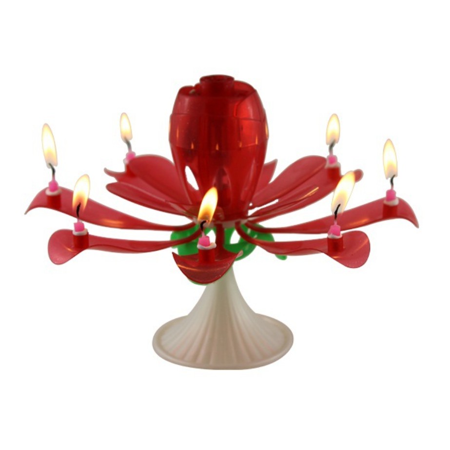 生日派对用品蛋糕烟花蜡烛荷花三角旋转金属数字爱心星蜡烛装饰蜡