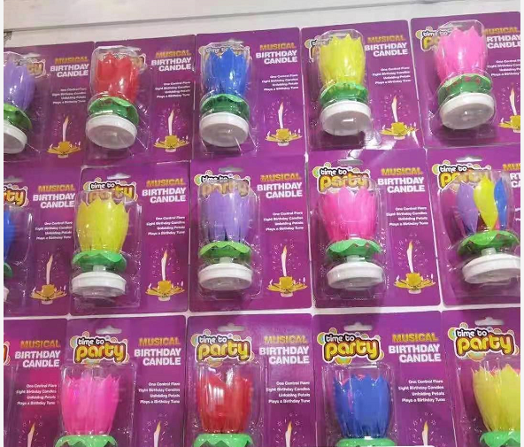 生日派对用品蛋糕烟花蜡烛荷花三角旋转金属数字爱心星蜡烛装饰蜡