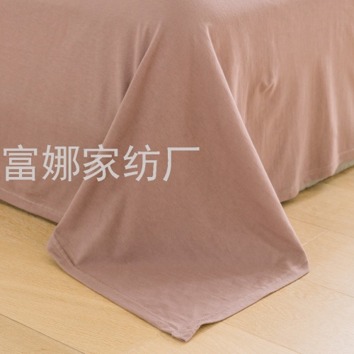 four-piece bedding set solid color plain tianzhu cotton knitted cotton quilt cover bedspread pillow cover foreign trade customization is available