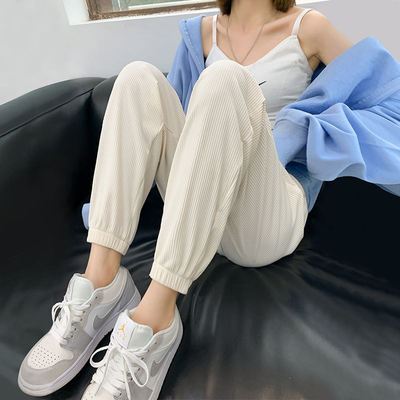 sports jogger pants women‘s summer spring and autumn loose ankle-tied sweatpants all-matching small man casual harem pants bloomers