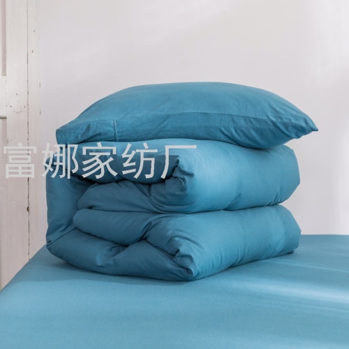 custom four-piece bedding tianzhu cotton knitted cotton quilt cover bedspread pillow cover size foreign trade customization is available