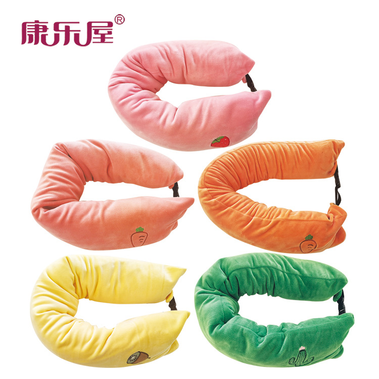 厂家批发 法兰绒创意多用毯卡通便携式U型枕 办公室午睡毯 可定制