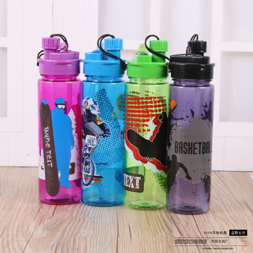 Sports Fitness Portable Water Bottle Plastic Water Cup Pregnant Women Cup with Straw Korean Students Drop-Resistant Simple Handy Water Bottle