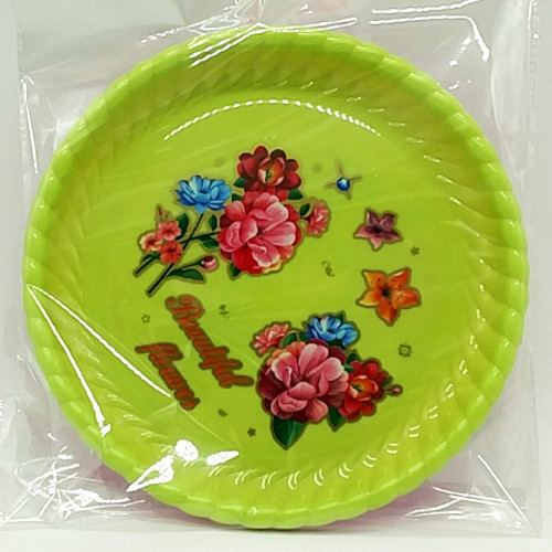 sunshine department store plastic pattern disc color storage snack plate storage plate round household fruit plate