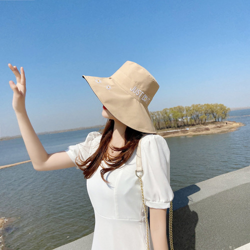 big brim fisherman hat female sun basin hat female korean style fashionable sun protection face cover japanese hat double-sided