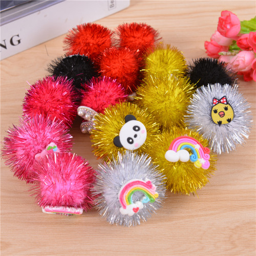 cartoon fur ball jewelry accessories colorful glitter fur ball children diy handmade material decorative plush ball