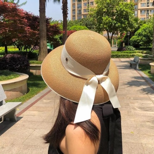 Straw Hat Female Summer Big Brim Sun-Proof Sun Hat Beach Sun Hat Seaside Foldable Traveling Korean Style Mix and Match British Style