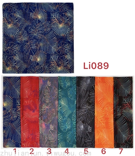 colorful banana leaf printing pattern fashion yarn scarf with various colors and styles