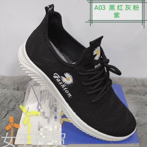 foreign trade shoes new fashion summer sports women‘s shoes breathable flying woven shoes small zou ju embroidered sneaker shoes