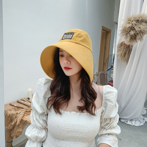 sun hat female summer anti-face small fisherman hat korean beach sun hat cross-border split empty top big brim hat
