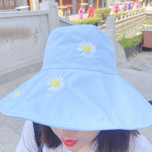020 Korean Tide Sun Protection Sun Hat Factory Wholesale Night Market Hat Stall Hat Embroidered Fisherman Hat 