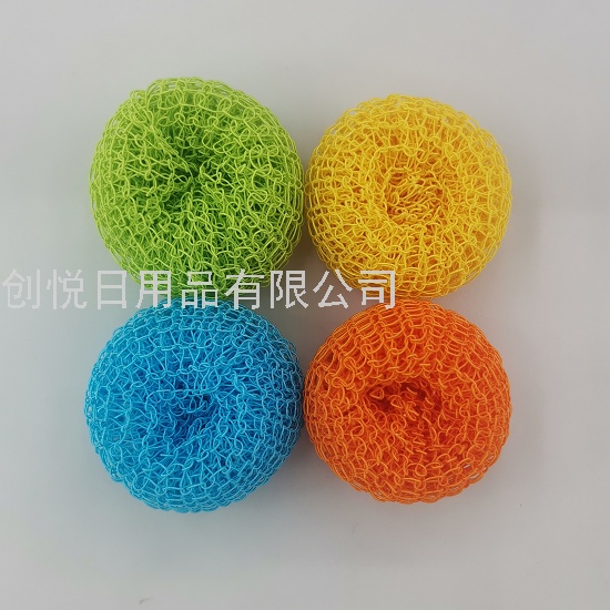 彩色纤维球B4个袋装新颖创意清洁球厨房洗刷水槽洗刷不粘锅清洁刷详情8