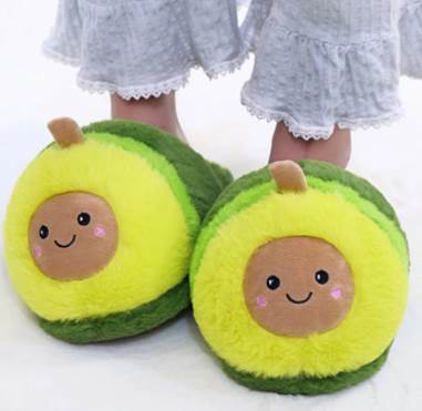 cartoon animal cotton slippers avocado half slippers home slippers cute funny spot foreign trade